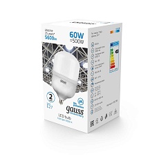 Лампа светодиодная Gauss E27 60W 6500K матовая 63236 2