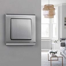 Выключатель одноклавишный Werkel глянцевый никель W1110002 4690389157585 3