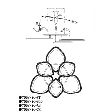 Потолочная люстра Seven Fires Lejv SF7068/7C-SGD-BL 3