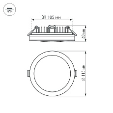 Встраиваемый светодиодный светильник Arlight LTD-115SOL-15W Warm White 020708 4