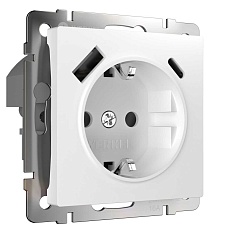Розетка с заземлением, шторками и USB тип A+C Werkel белый W1171701 4690389176418