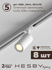 Встраиваемая однофазная трековая система Hesby Lighting Skylite №3 со светильниками HSBL_kompl_S003_VI4W3K 1