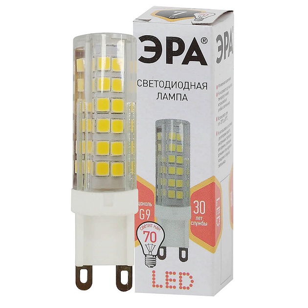 Лампа светодиодная ЭРА G9 7W 2700K прозрачная LED JCD-7W-CER-827-G9 Б0027865 фото 2