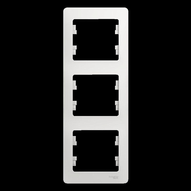 Рамка 3-постовая Systeme Electric Glossa белая GSL000107 изображение 1 Рамка 3-постовая Systeme Electric Glossa белая GSL000107 Фото № 1