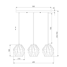 Подвесной светильник Eurosvet Moire 50137/3 черный 1