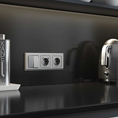 Выключатель Werkel двухклавишный серебряный матовый W1122065 4690389195549 5