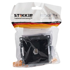 Розетка компьютерная RJ-45 Stekker Катрин черный GLS00-7107-05 39613 3