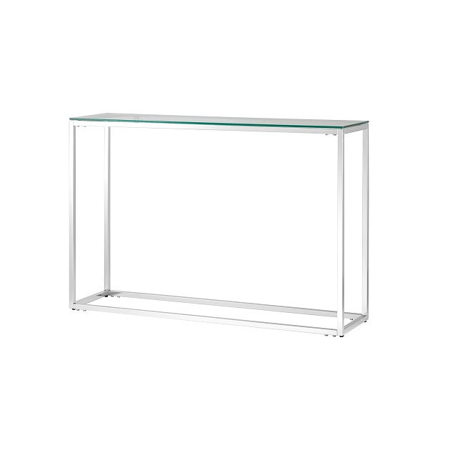 Консоль Stool Group ТАУН 115х30 прозрачное стекло сталь серебро ECST-022 фото 