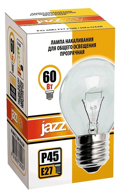 Лампа накаливания Jazzway E27 60W 2700K прозрачная 3320287 фото 2