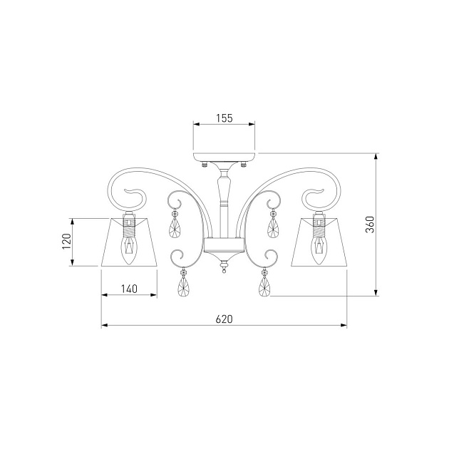 Потолочная люстра Eurosvet 60065/5 серебро Фото № 2