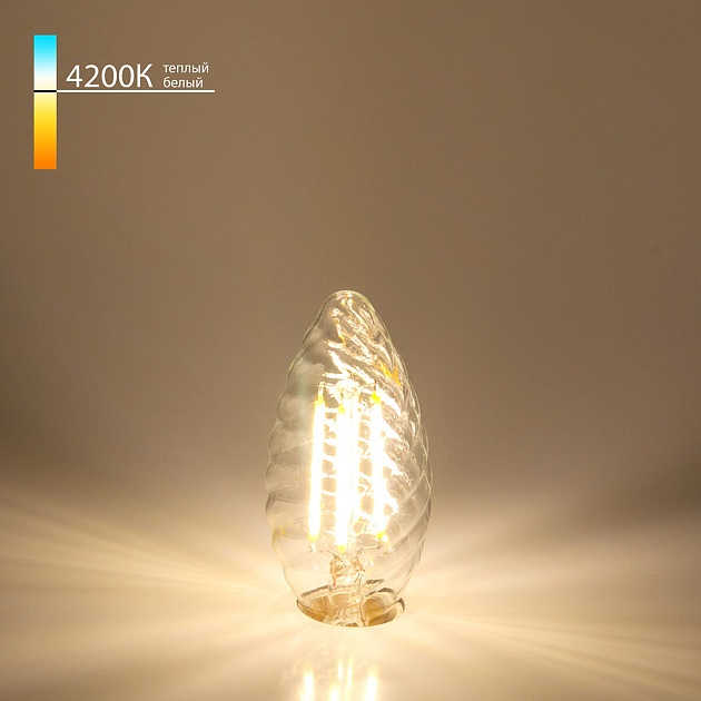 Лампа светодиодная филаментная Elektrostandard E14 7W 4200K прозрачная a041018 фото 2