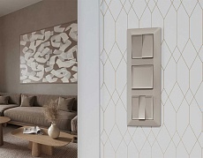 Комплект механизма 3-кл выключателя AMBRELLA VOLT ALFA Серо-бежевый матовый QUANT (AP3650, VM133) MA365010 2