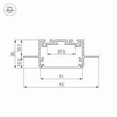 Встраиваемый профиль Arlight SL-Linia55-Fantom-2500 Anod 035650 1