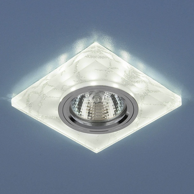 Встраиваемый светильник с двойной подсветкой Elektrostandard 8361 MR16 белый/серебро a031516 фото 3