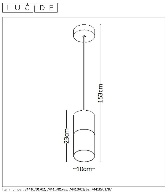 Подвесной светильник Lucide Zino 74410/01/97 Фото № 3
