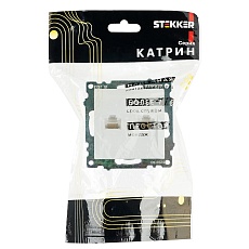 Розетка компьютерная 2-местная RJ-45 (механизм) Stekker GLS00-7109-01 Катрин, белый 50003 4