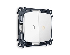 Комплект механизма 2-кл выключателя AMBRELLA VOLT с подсветкой 3200K OMEGA Белый матовый QUANT (OP1240, VM115, G11Y) MO124010