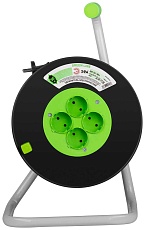 Удлинитель силовой ЭРА GREEN LINE KAT-2x1-30m Greenline на катушке пластик 4 розетки без заземления 30м ПВС 2x1мм2 Б0065105 3