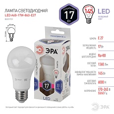 Лампа светодиодная ЭРА E27 17W 6000K матовая LED A60-17W-860-E27 Б0031701 1