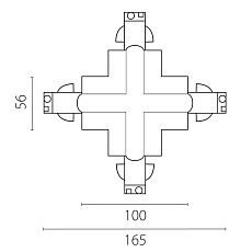 Соединение крестовое встраиваемое с подводом питания к треку 5030xx-R Quattro Lightstar 503146-R 1