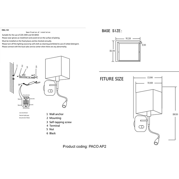 Бра Crystal Lux Paco AP2 Chrome/White Фото № 2