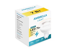 Лампа светодиодная Ambrella light GU10 7W 3000K белая 207863 1