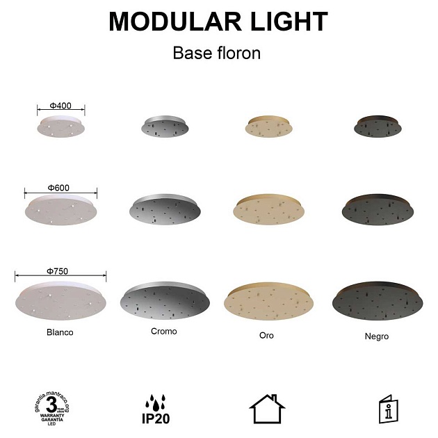 Потолочное основание Mantra Modular Light Florones 9366 Фото № 7