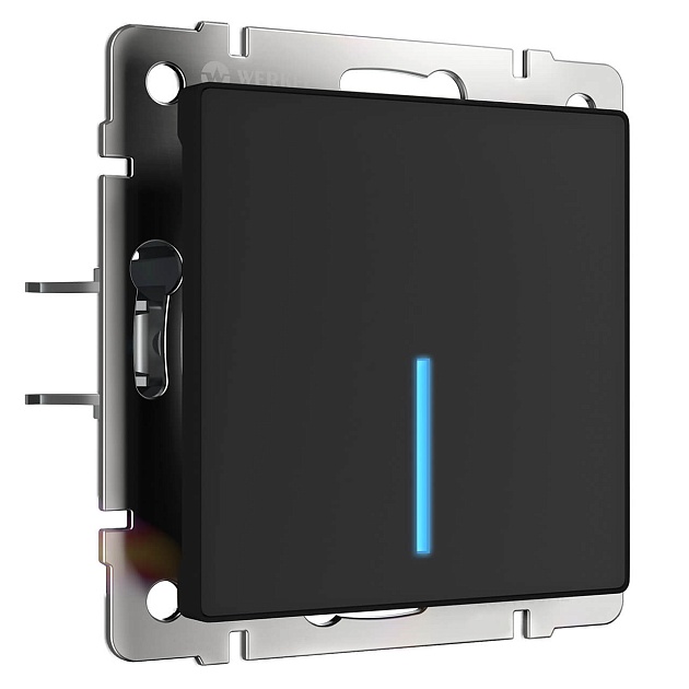 Сенсорный выключатель одноклавишный с функцией Wi-Fi Werkel черный W4510608 4690389171185 фото 