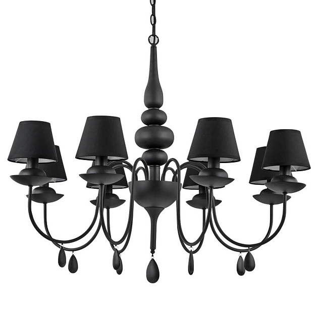 Подвесная люстра Ideal Lux Blanche SP8 Nero 111896 фото 