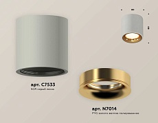 Комплект накладного светильника Ambrella light Techno Spot XS7533024 SGR/PYG серый песок/золото желтое полированное (C7533, N7014) 1
