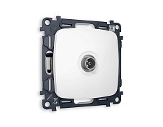 Комплект механизма TV розетки проходной AMBRELLA VOLT OMEGA Белый матовый 5-1000 MHz 4dB QUANT (OP1330, VM211) MO133030