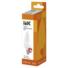 Лампа светодиодная IEK E27 5W 3000K матовая LLE-C35-5-230-30-E27 1