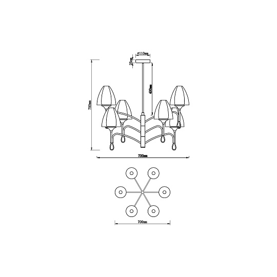 Подвесная люстра Vele Luce Oro VL5654P26 Фото № 6