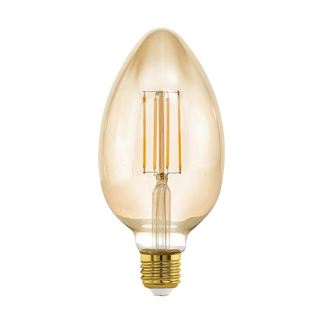 Лампа светодиодная диммируемая филаментная Eglo E27 4W 2200K янтарная 11836 фото 