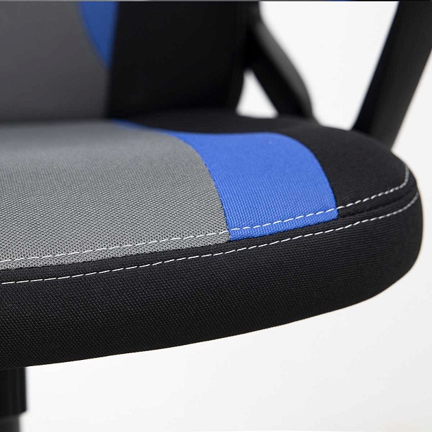 Игровое кресло AksHome Flaviy черный/серый/синий, ткань 86380 фото 6