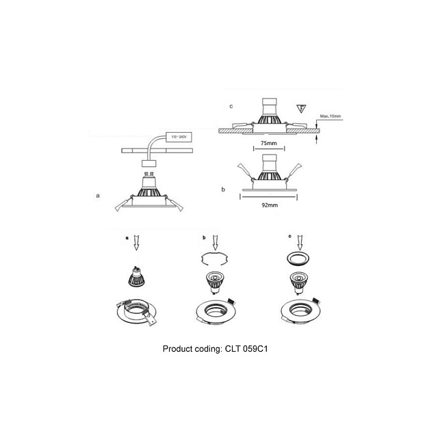 Встраиваемый светильник Crystal Lux CLT 059C1 WH Фото № 2