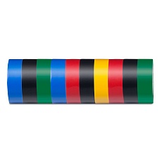 Изоляционная лента Stekker INTP01319-100 0,13*19мм, 100 м, комплект 10 штук, мультиколор 39290