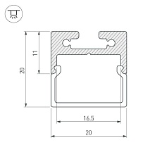 Рассеиватель Arlight SL-LINE-2011-2000 Square OPAL 019258 1