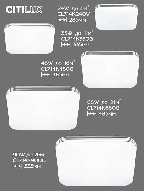 Потолочный светодиодный светильник Citilux Симпла CL714K680G Фото № 3