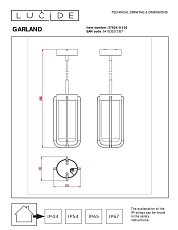 Уличный подвесной светильник Lucide Garland 27824/01/30 1