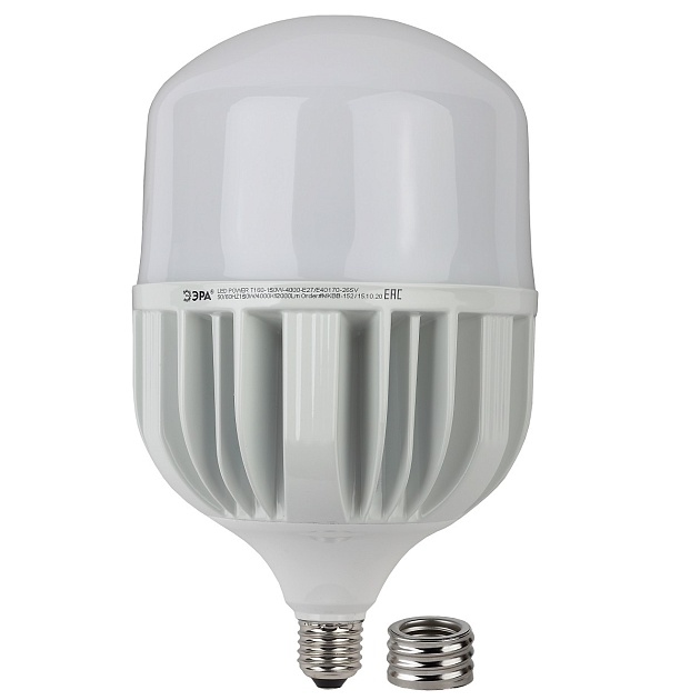 Лампа светодиодная сверхмощная ЭРА E27/E40 150W 4000K матовая LED POWER T160-150W-4000-E27/E40 Б0051795 фото 