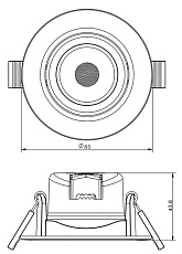 Встраиваемый светодиодный светильник Deko-Light SMD-68-230V-4000K-rund 565339 1