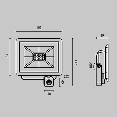 Прожектор светодиодный Maytoni Flood 10W 6500K FL001-L10B6KSR 1