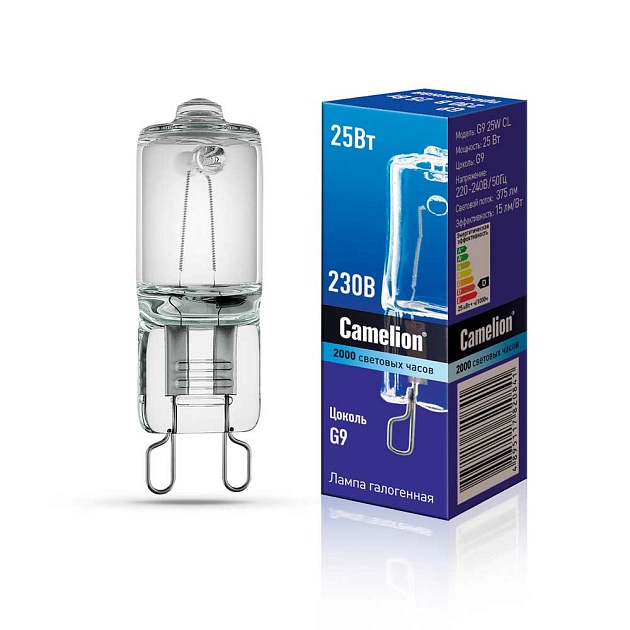 Лампа галогенная Camelion G9 25W CL 3000K 5845 Фото № 1