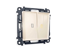 Комплект механизма 2-кл выключателя AMBRELLA VOLT с подсветкой 3200K ALFA Бежевый глянец QUANT (AP3040, VM115, G11Y) MA304010