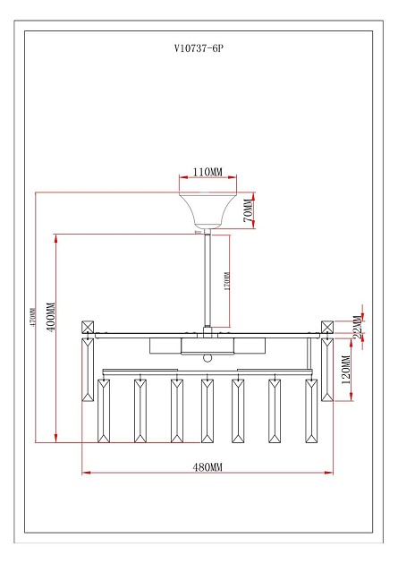 Потолочная люстра Moderli Crystal V10737-6P изображение 2 Потолочная люстра Moderli Crystal V10737-6P Фото № 2