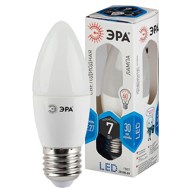 Лампа светодиодная ЭРА E27 7W 4000K матовая LED B35-7W-840-E27 Б0020540 фото 4