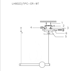 Подвесной светодиодный светильник Lumien Hall Greniya LH8023/1PC-CR-WT 1