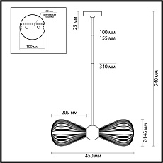 Подвесная люстра Odeon Light Exclusive Elica 5417/2 4