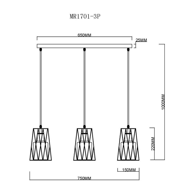 Подвесной светильник MyFar Scrum MR1701-3P изображение 2 Подвесной светильник MyFar Scrum MR1701-3P Фото № 2